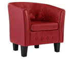 vidaXL Tub Chair Red Faux Leather