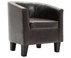 vidaXL Tub Chair Dark Brown Faux Leather