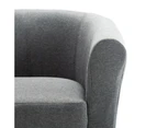 vidaXL 2 Piece Armchair and Stool Set Light Grey Fabric