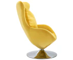 vidaXL Swivel Egg Chair with Cushion Yellow Velvet