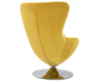 vidaXL Swivel Egg Chair with Cushion Yellow Velvet