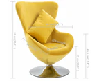 vidaXL Swivel Egg Chair with Cushion Yellow Velvet