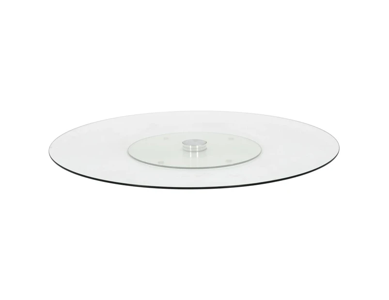 vidaXL Rotating Serving Plate Transparent 60 cm Tempered Glass