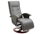 vidaXL Swivel TV Armchair Grey Faux Leather