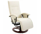 vidaXL Swivel TV Armchair Cream Faux Leather