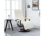 vidaXL Swivel TV Armchair Cream Faux Leather