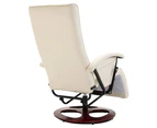 vidaXL Swivel TV Armchair Cream Faux Leather