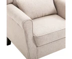 vidaXL Armchair Beige Fabric