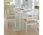 vidaXL Dining Chairs 6 pcs White Solid Wood and Velvet