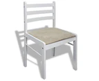 vidaXL Dining Chairs 6 pcs White Solid Wood and Velvet