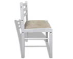 vidaXL Dining Chairs 6 pcs White Solid Wood and Velvet