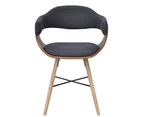 vidaXL Dining Chairs 6 pcs Dark Grey Bent Wood and Fabric