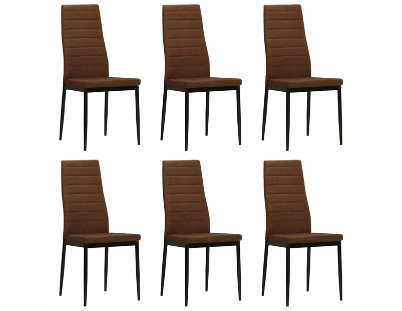 vidaXL Dining Chairs 6 pcs Brown Fabric