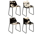 vidaXL Dining Chair 4 pcs Genuine Goat Leather