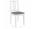 vidaXL Dining Chairs with Cushions 6 pcs White Solid Wood