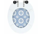 vidaXL WC Toilet Seats 2 pcs with Soft Close Lids MDF Porcelain Design