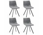 vidaXL Dining Chairs 4 pcs Grey Faux Leather