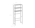 vidaXL 3-Tier Storage Rack over Laundry Machine Silver 69x28x169 cm