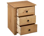 Bedside Cabinet 46X40X57 Cm Pinewood Panama Range - Brown