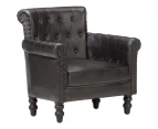 vidaXL Armchair Black Real Goat Leather