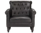 vidaXL Armchair Black Real Goat Leather