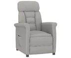 vidaXL Recliner Chair Light Grey Faux Suede Leather