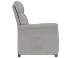 vidaXL Recliner Chair Light Grey Faux Suede Leather