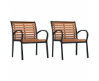 vidaXL Garden Chairs 2 pcs Steel and WPC Black and Brown