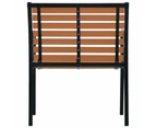 vidaXL Garden Chairs 2 pcs Steel and WPC Black and Brown