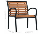 vidaXL Garden Chairs 2 pcs Steel and WPC Black and Brown