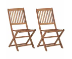 vidaXL Folding Outdoor Chairs 2 pcs Solid Acacia Wood