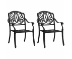 vidaXL Garden Chairs 2 pcs Cast Aluminium Black