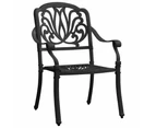 vidaXL Garden Chairs 2 pcs Cast Aluminium Black