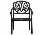 vidaXL Garden Chairs 2 pcs Cast Aluminium Black