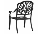 vidaXL Garden Chairs 2 pcs Cast Aluminium Black