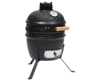 vidaXL 2-in-1 Kamado Barbecue Grill Smoker Ceramic 56 cm Black