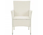 Garden Chairs with Cushions 4 pcs Poly Rattan White