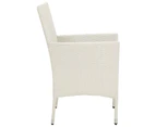 Garden Chairs with Cushions 4 pcs Poly Rattan White