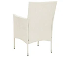 Garden Chairs with Cushions 4 pcs Poly Rattan White