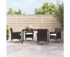 Garden Chairs with Cushions 4 pcs Poly Rattan Black