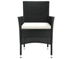 Garden Chairs with Cushions 4 pcs Poly Rattan Black