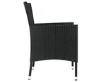 Garden Chairs with Cushions 4 pcs Poly Rattan Black