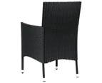 Garden Chairs with Cushions 4 pcs Poly Rattan Black