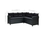 6 Piece Garden Lounge Set with Cushions Poly Rattan Black