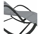 vidaXL Rocking Sun Loungers 2 pcs Grey Steel and Textilene