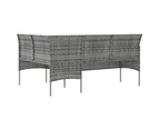 vidaXL 5 Piece L-shaped Couch Sofa Set with Cushions Poly Rattan Grey