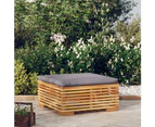 vidaXL Garden Footrest with Dark Grey Cushion Solid Wood Teak