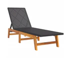 Sun Loungers 2 pcs Black and Brown Poly Rattan&Solid Wood Acacia