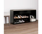 vidaXL Shoe Bench with Cushion Black 104x30x49 cm Engineered Wood