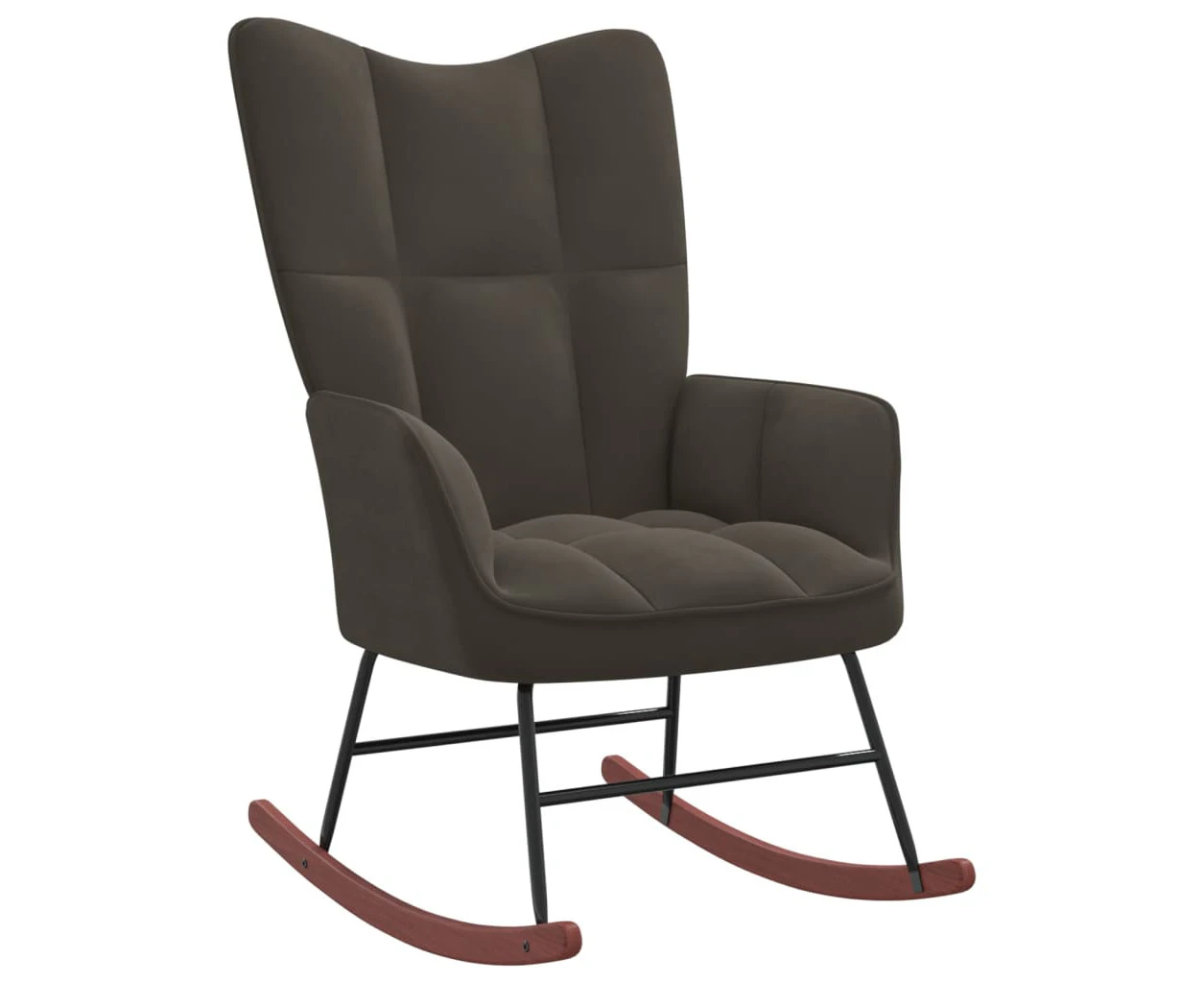 Rocking Chair Dark Grey Velvet